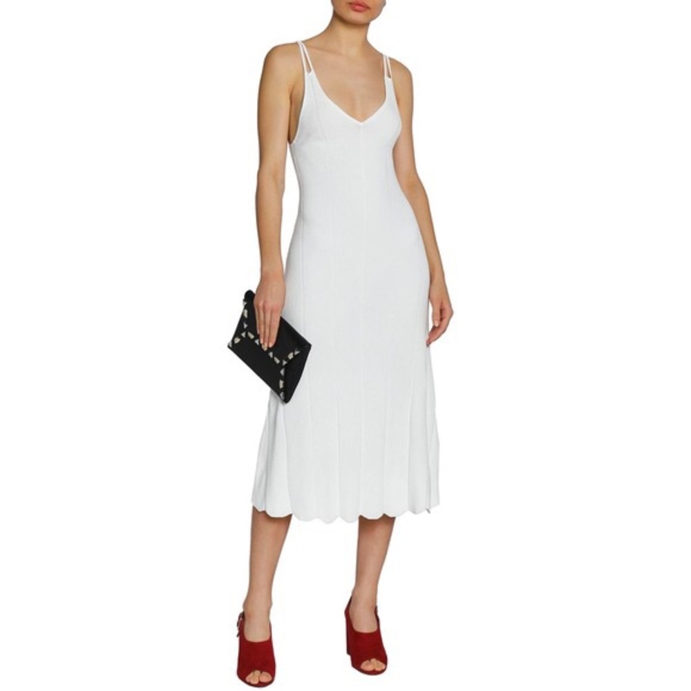 Sandro Women's White Bluan Knit Midi Dress b3b